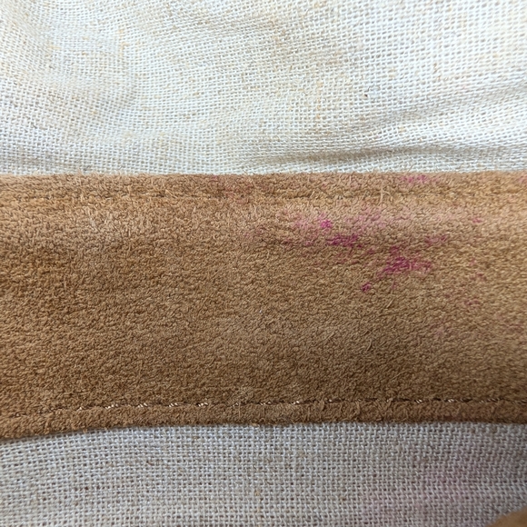 Ugg Heritage Brown Cream Leather Cow Suede Shearling Crossbody Bag - Picture 13 of 16